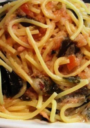 (∵)屋：梅ツナおろしの和風パスタ-レシピのメイン写真