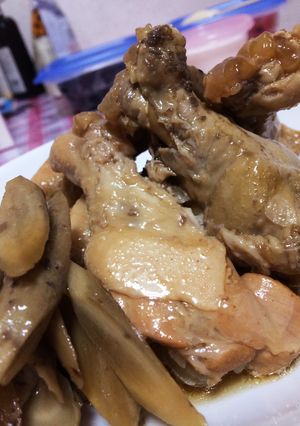 手羽元とごぼうの梅酒煮♡-レシピのメイン写真