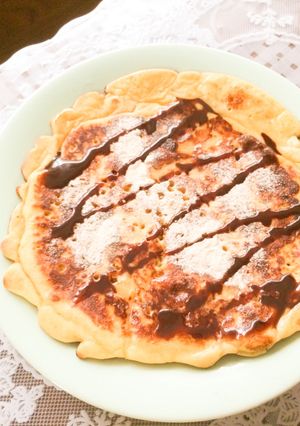 落雁パンケーキ、ココナッツオイルで焼こ!-レシピのメイン写真