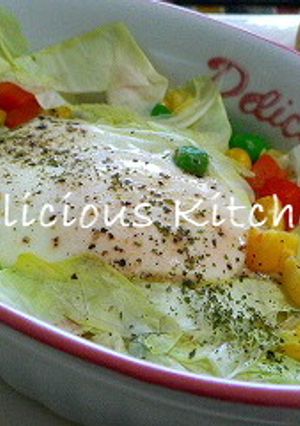 レンチンで☆キャベツたっぷり巣ごもり卵-レシピのメイン写真