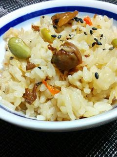 あさり佃煮と枝豆の炊き込みご飯♬-レシピのメイン写真