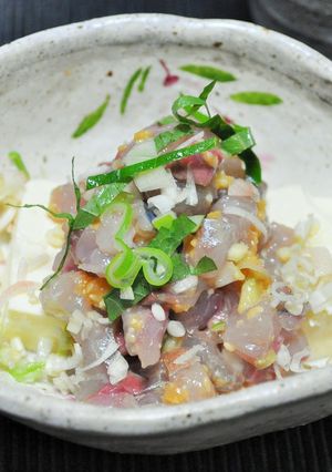 アジのなめろう豆腐のせ-レシピのメイン写真
