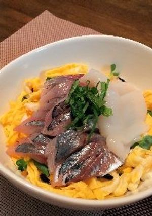 あじとイカのさしみ丼-レシピのメイン写真