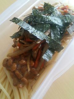 余ったきんぴらごぼうと納豆のパスタ☆-レシピのメイン写真