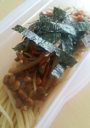余ったきんぴらごぼうと納豆のパスタ☆-レシピのメイン写真