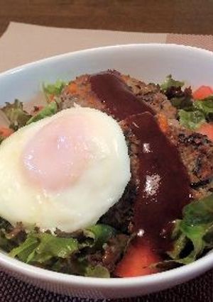 ロコモコ風ハンバーグ丼-レシピのメイン写真