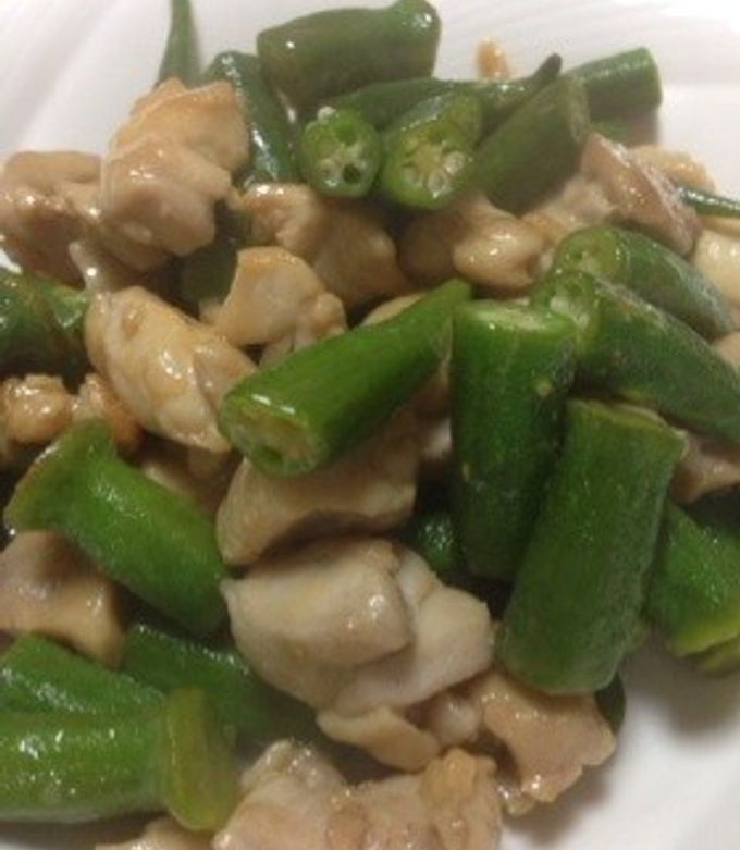 簡単！オクラと鶏肉の炒め物-レシピのメイン写真