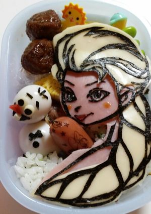アナと雪の女王♥エルサとオラフのキャラ弁-レシピのメイン写真