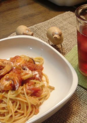 魚介のトマトクリームパスタ-レシピのメイン写真
