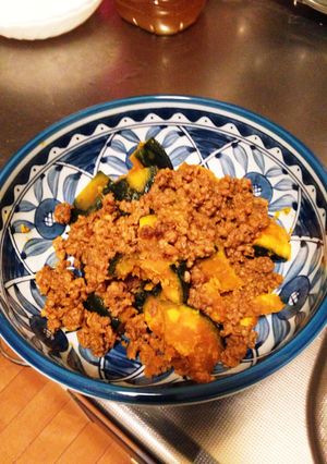 レンジでカボチャのそぼろ煮-レシピのメイン写真