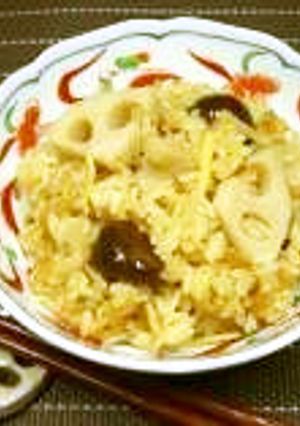 れんこんと甘栗の炊きおこわ~元気つくし~-レシピのメイン写真