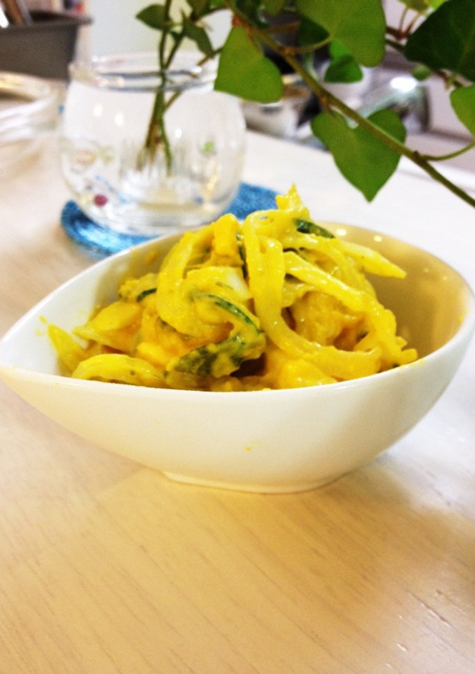 簡単！シャキシャキ玉ねぎのかぼちゃサラダ-レシピのメイン写真