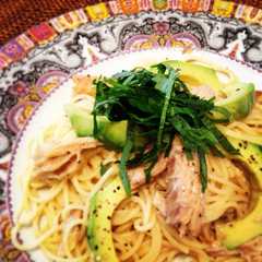 รูปของ さばフィレを使った豆乳＆味噌味パスタ