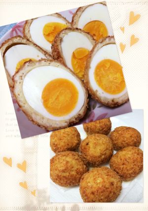 鶏ミンチであっさりスコッチエッグ-レシピのメイン写真