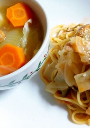 一度に2品!!ポトフとスパゲティ♪-レシピのメイン写真