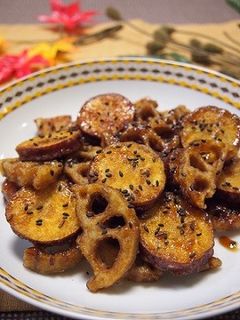 さつま芋とレンコンの甘辛炒めクミン風味-レシピのメイン写真