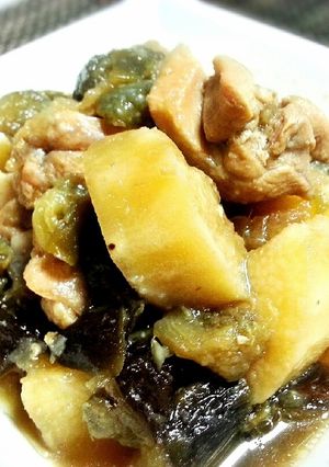 ♪鶏肉と長芋とナスの黒酢甘煮♪-レシピのメイン写真