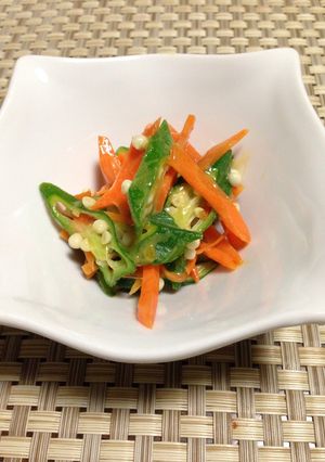 おくらと人参の柚子味噌和え-レシピのメイン写真
