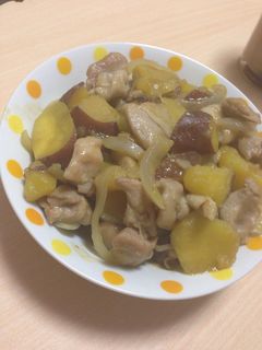 秋♪さつまいもと鶏肉の煮物-レシピのメイン写真