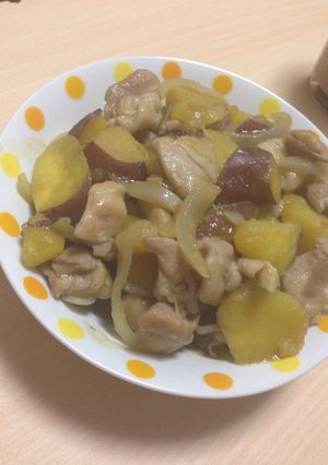 秋♪さつまいもと鶏肉の煮物-レシピのメイン写真