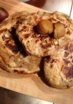 秋！栗たっぷりヘルシーパンケーキ-レシピのメイン写真