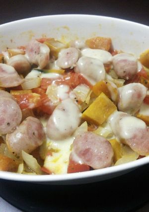 レンジで簡単ソーセージと野菜のトマト煮風-レシピのメイン写真
