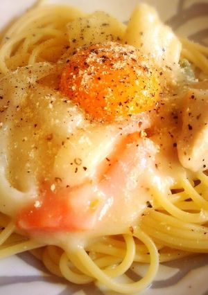 シチューリメイク☆カルボスパ-レシピのメイン写真