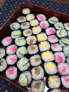 ☆彩り細巻き☆ 太巻き材料で-レシピのメイン写真