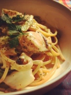 鮭とキノコの豆乳クリームパスタ-レシピのメイン写真