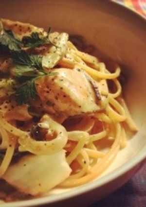 鮭とキノコの豆乳クリームパスタ-レシピのメイン写真