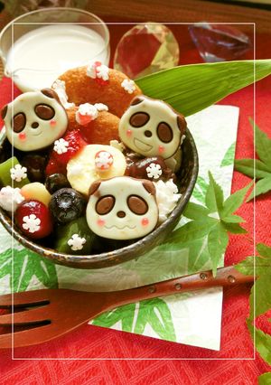 さくさくぱんだｏｎ豆フルーツあんみつ-レシピのメイン写真