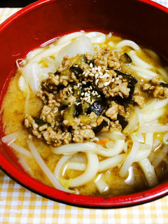 【暖レシピ】ナス入餡かけ味噌煮込みうどん-レシピのメイン写真