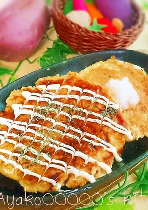もちふわ♪チーズ風味のさつま芋お好み焼き-レシピのメイン写真