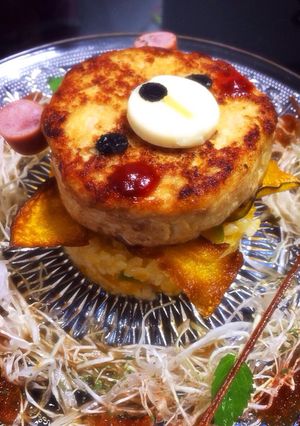 秋の豆腐ハンバーグ♡かぼちゃと梨ソース〜-レシピのメイン写真