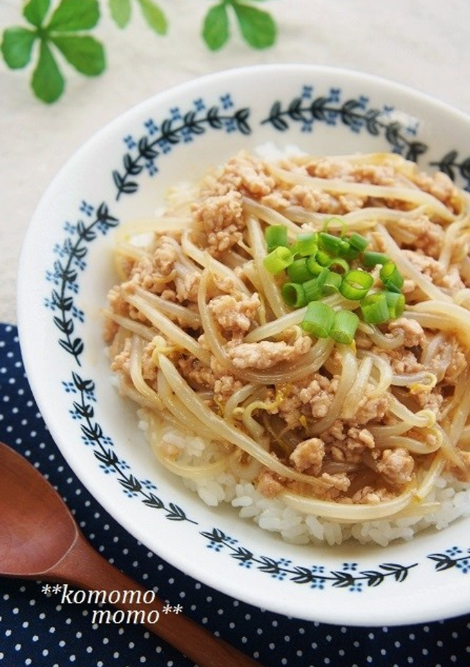 安い！簡単！美味♫もやしと挽肉あんかけ丼-レシピのメイン写真