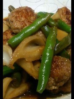 つくねとレンコンの煮物-レシピのメイン写真