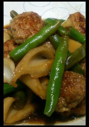 つくねとレンコンの煮物-レシピのメイン写真