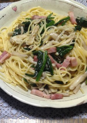 きのことほうれん草の和風パスタ-レシピのメイン写真