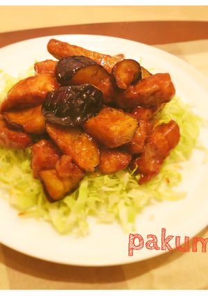 ご飯のお供♡揚げ茄子と豚ヒレの甘辛ソース-レシピのメイン写真