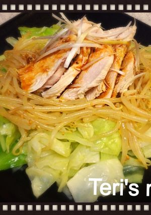 柔らか鶏胸肉とピリリ野菜の鳥の巣プレート-レシピのメイン写真
