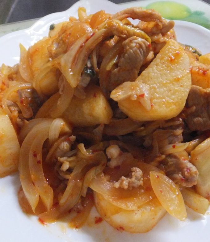 長芋が美味！豚肉のキムチ炒め-レシピのメイン写真