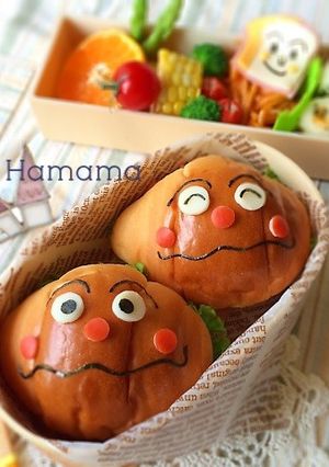 ロールパンで♪カレーパンマン♡キャラ弁-レシピのメイン写真