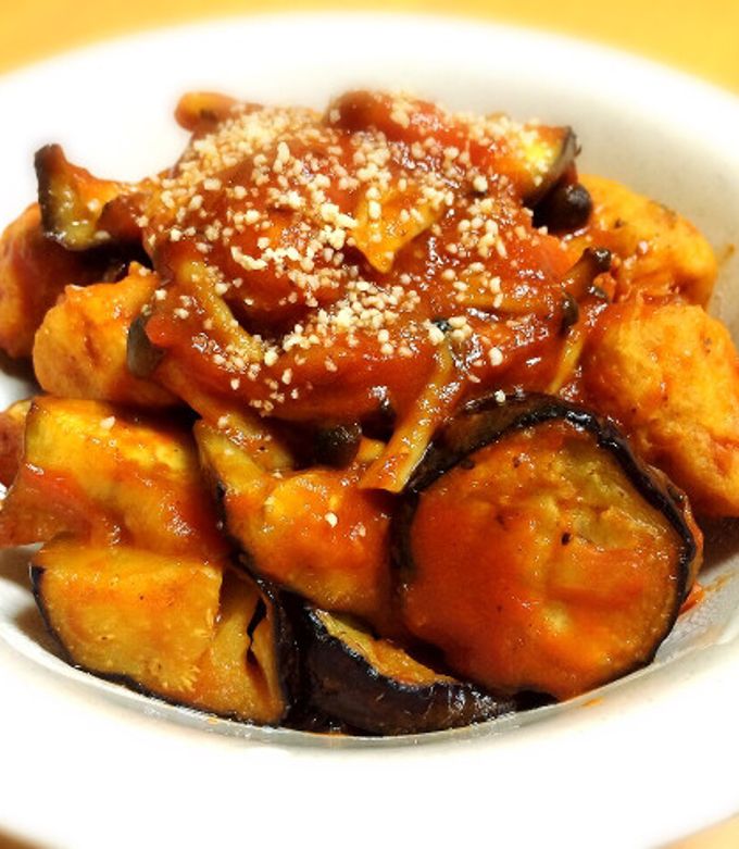 鶏団子となすしめじのトマトソース煮込み♫-レシピのメイン写真