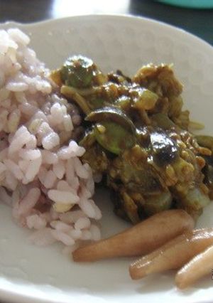 電子レンジde茄子枝豆カレー(ﾟдﾟ)！-レシピのメイン写真