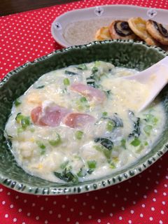 朝食に簡単☆小松菜のこく旨リゾット☆-レシピのメイン写真
