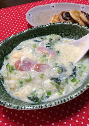 朝食に簡単☆小松菜のこく旨リゾット☆-レシピのメイン写真
