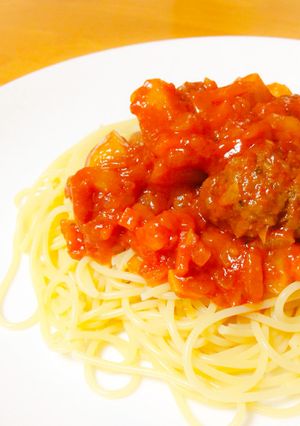 ピザソースでコクうまスパゲティー！-レシピのメイン写真