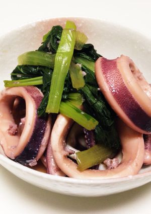 手早くあと1品、イカと小松菜のサッと煮-レシピのメイン写真