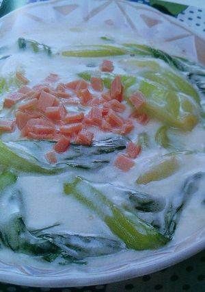 チンゲン菜とハムのクリーム煮-レシピのメイン写真
