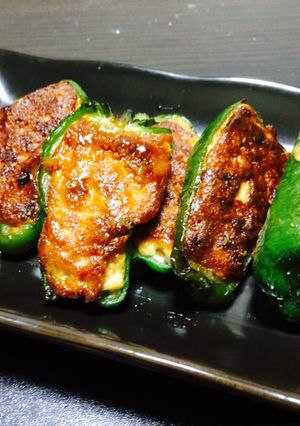 超簡単★ピーマン納豆＆豆腐詰め照り焼き-レシピのメイン写真